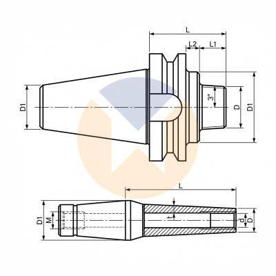 HSK63A-TSF12-45-6 (PCS) удлинитель термозажимного патрона (тонкий)